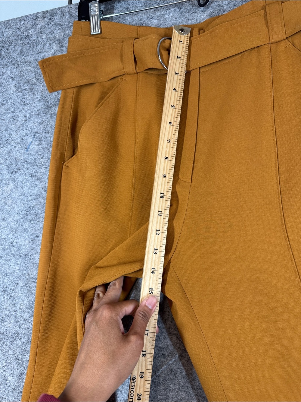 A.L.C. Foster Belted Flare Pants Mustard Size 10 Quiet Luxury Chic Office Career - Picture 5 of 14
